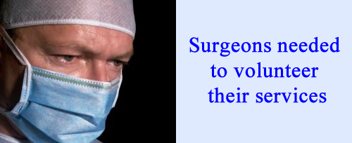 Surgeons needed to volunteer their services
